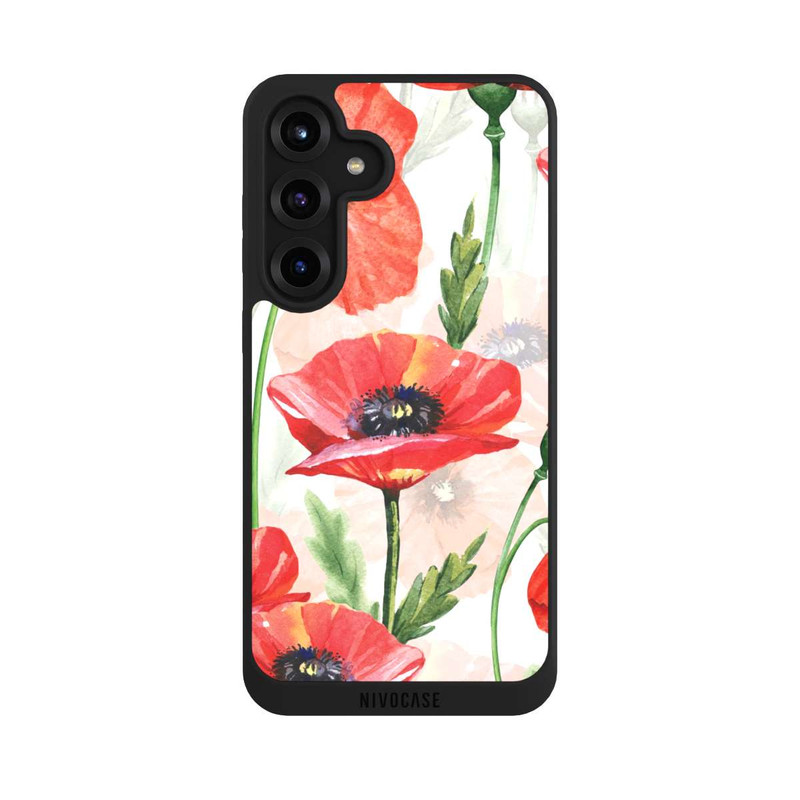 Galaxy S25 + NIVOpure Wasserfarbe Mohnblumen