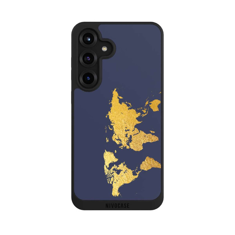 Galaxy S25 + NIVOpure Weltkarte Gold