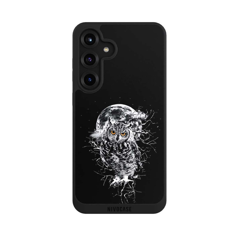 Galaxy S25 + NIVOpure Chouette en noir et blanc