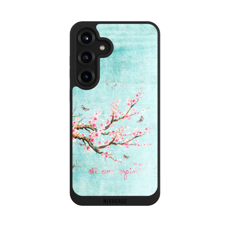 Galaxy S25 + NIVOpure Motif d'arbre en fleurs de cerisier bleu