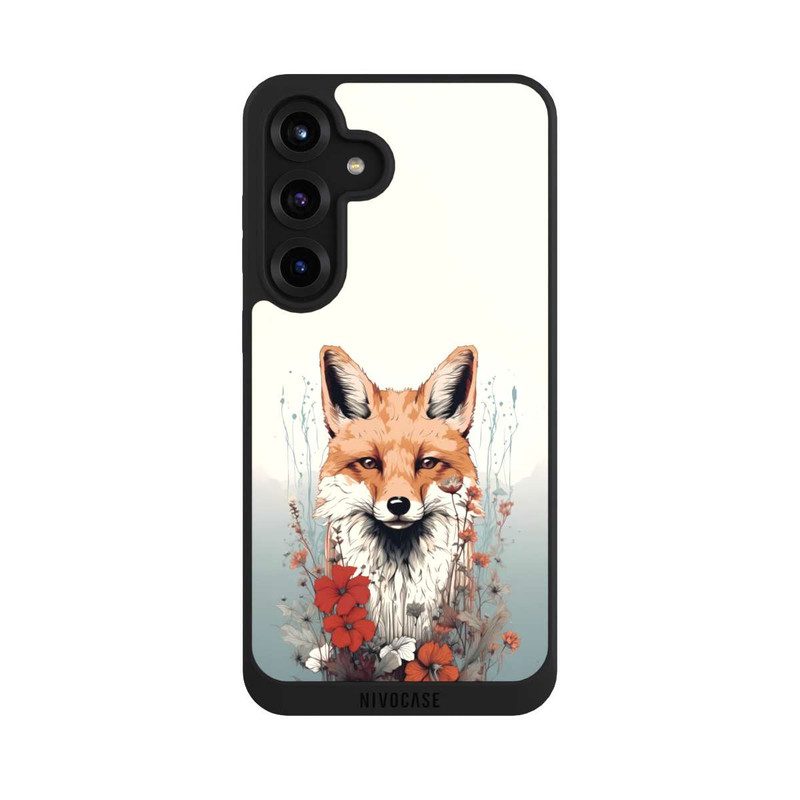 Galaxy S25 + NIVOpure Renard avec des fleurs