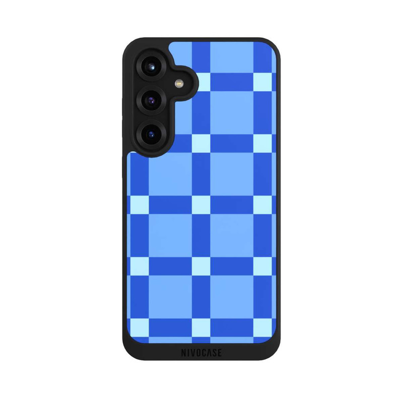 Galaxy S25 + NIVOpure Kariert Muster Blau