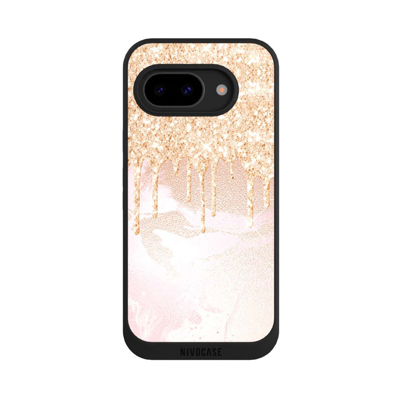 Pixel 9a NIVOpure  Roségoldener Glitzer Tropfen Look