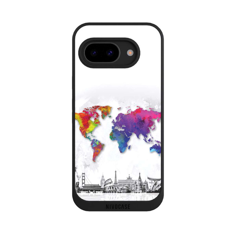 Pixel 9 a NIVOpure Weltkarte mit Skyline
