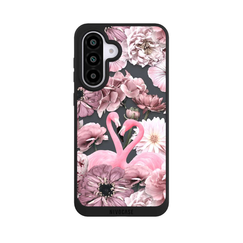 Galaxy A56 5G NIVOpure Flamants roses en motif de fleurs