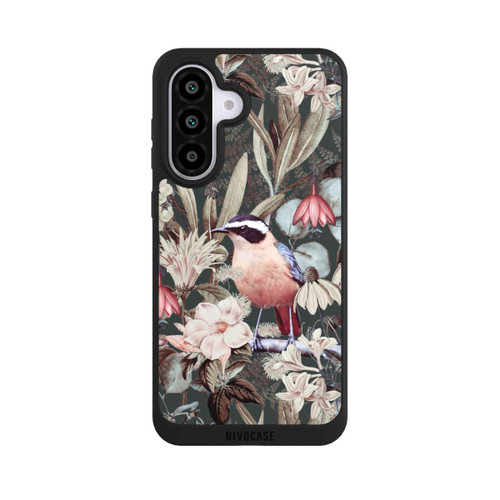 Samsung Galaxy A56 5G NIVOpure Orangefarbener Vogel im Vintage Blumenmuster