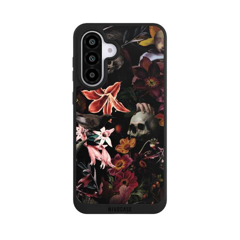 Galaxy A56 5G NIVOpure Skulls and Flowers on Dark Background