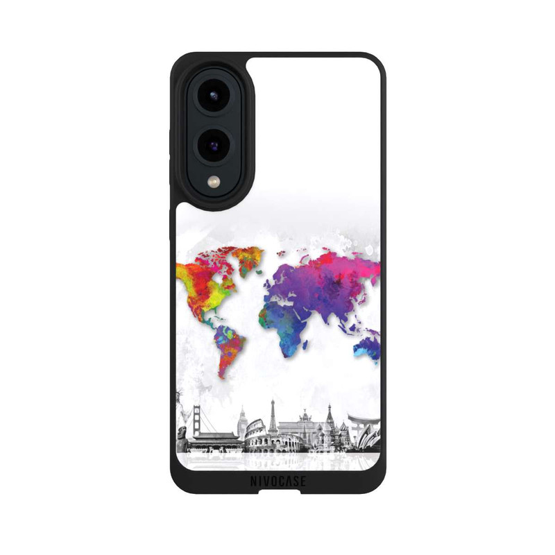Galaxy S25 Edge NIVOpure Weltkarte mit Skyline