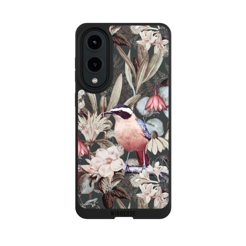 Samsung Galaxy S25 Edge NIVOpure Orangefarbener Vogel im Vintage Blumenmuster
