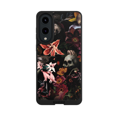 Samsung Galaxy S25 Edge NIVOpure Totenköpfe und Blumen auf dunklem Hintergrund