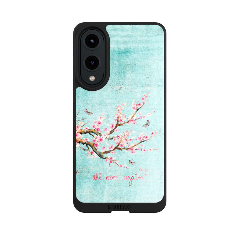 Galaxy S25 Edge NIVOpure Motif d'arbre en fleurs de cerisier bleu