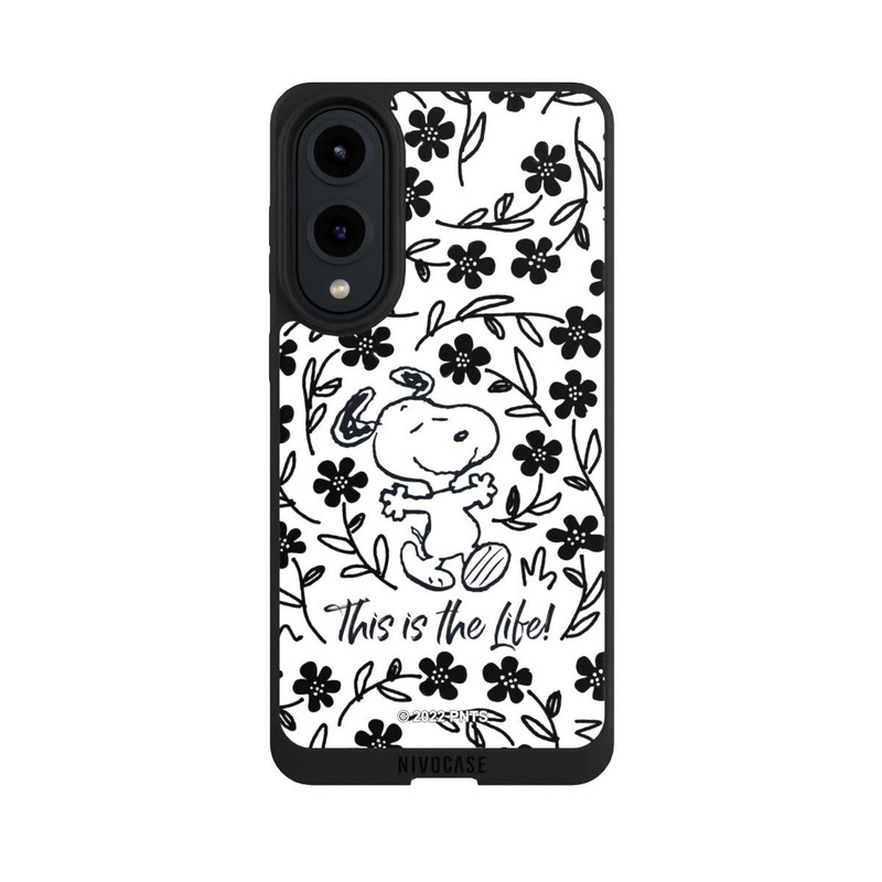 Galaxy S25 Edge NIVOpure Snoopy schwarz und weiß This Is The Life