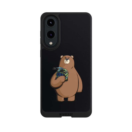 Samsung Galaxy S25 Edge NIVOpure Der Bär mit dem Helm Schwarz