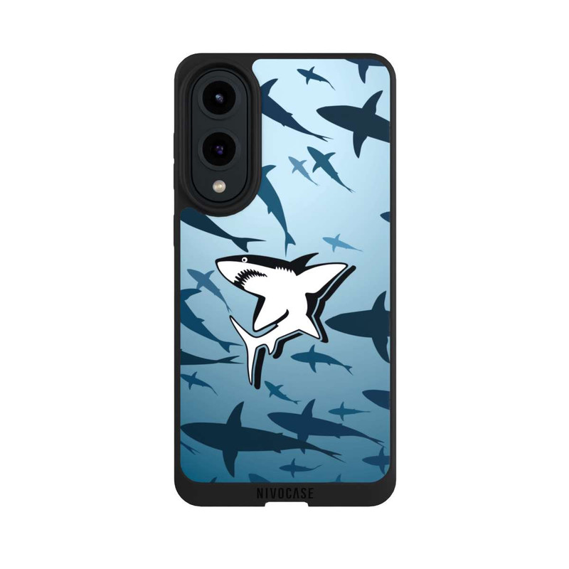 Galaxy S25 Edge NIVOpure Haie Muster Blau