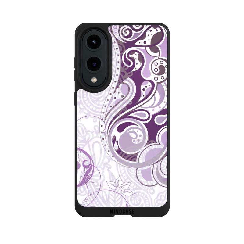 Galaxy S25 Edge NIVOpure Motif d'automne violet et blanc