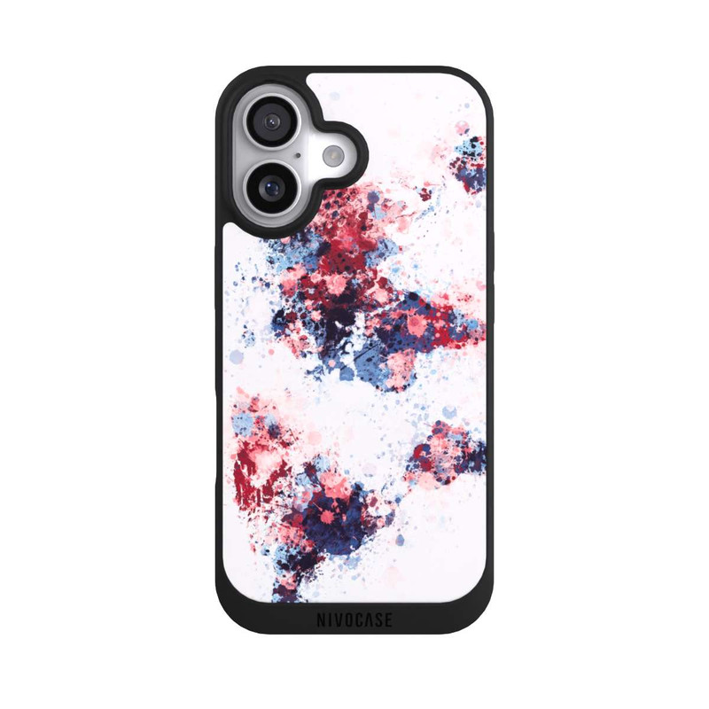 iPhone 17 NIVOpure Weltkarte Farbenspritzer Blau Rot