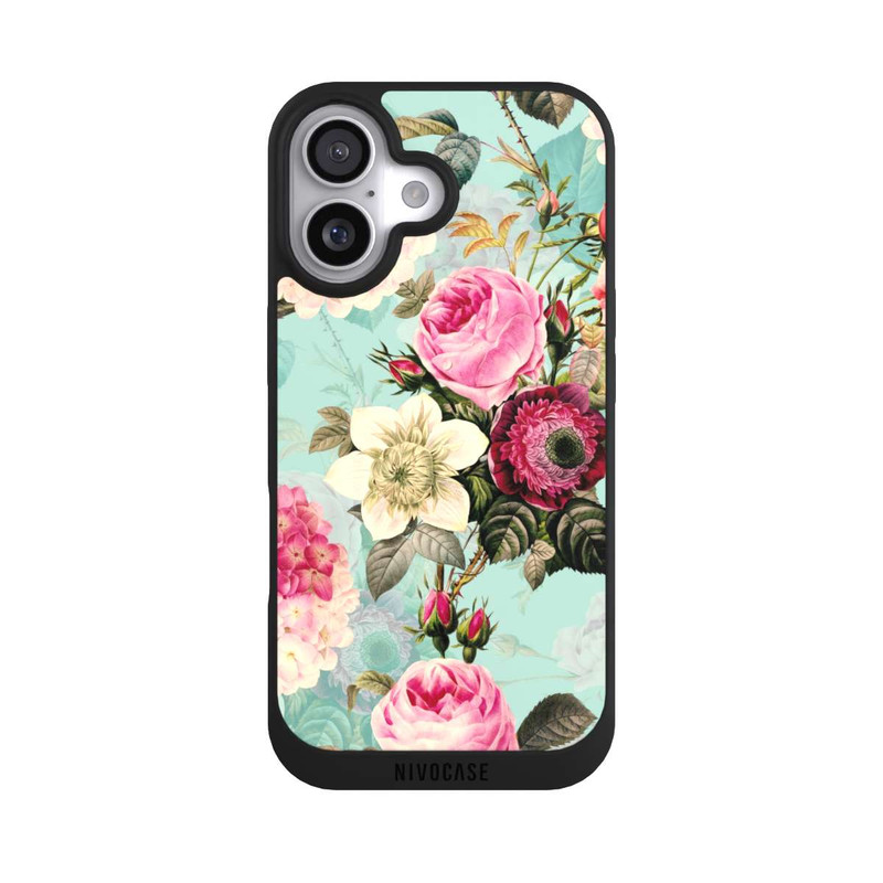 iPhone 17 NIVOpure Türkisfarbene Rosentapete