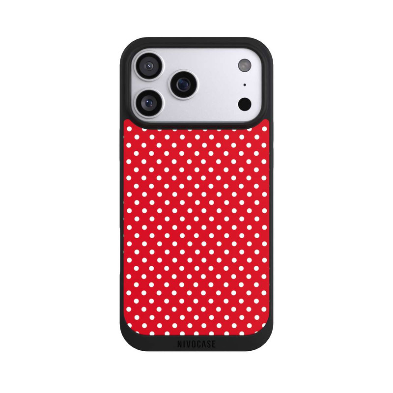 iPhone 17 Pro Max NIVOpure Polka Dots Dunkelrot und Weiß