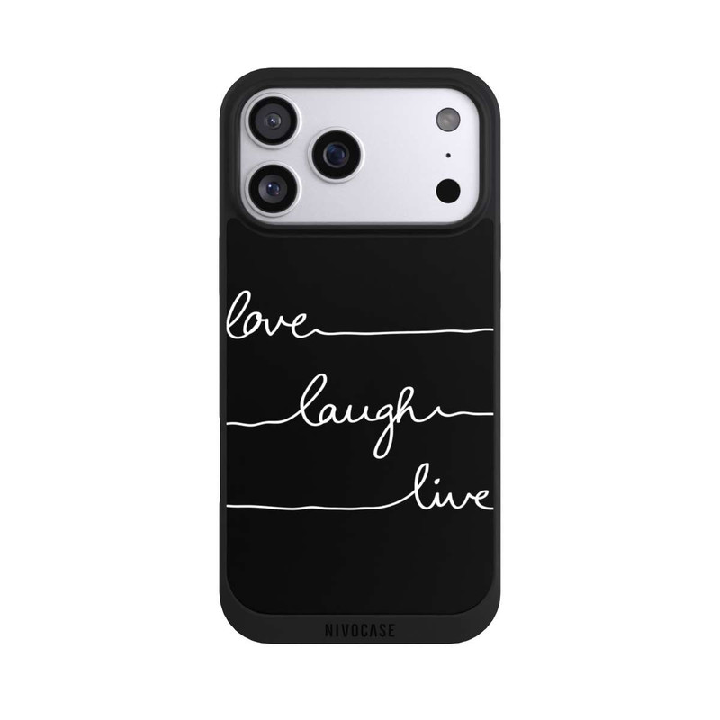 iPhone 17 Pro Max NIVOpure Love Laugh Live weiß/schwarz