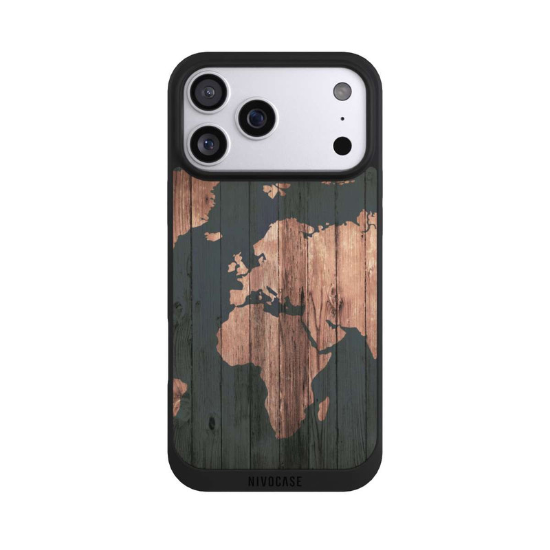 iPhone 17 Pro Max NIVOpure Wooden World Map