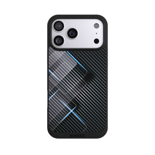 Apple iPhone 17 Pro Max NIVOpure Blaue Linien auf Karbon