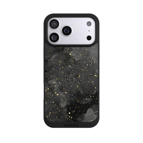 Apple iPhone 17 Pro Max NIVOpure Glitzernder Marmor-Schwarz-Gold-Look