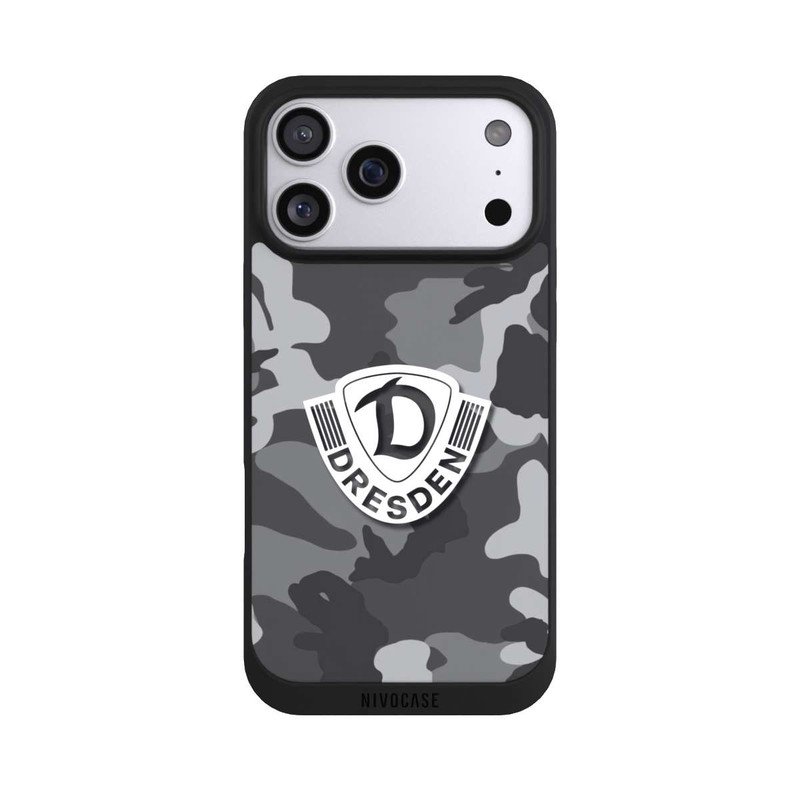iPhone 17 Pro Max NIVOpure Dresden Camouflage Grau - Dynamo Dresden