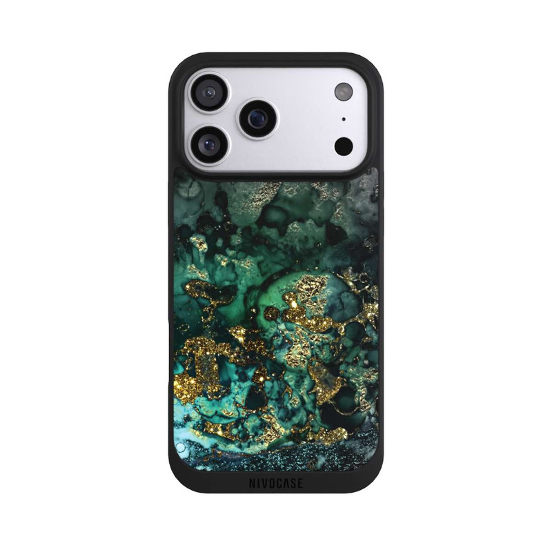 iPhone 17 Pro Max NIVOpure Marbre Cyan Scintillant