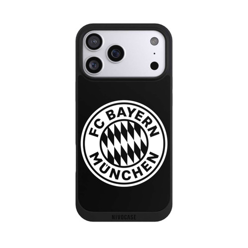 Apple iPhone 17 Pro Max NIVOpure Klassisches FCB Logo Klein - Weiß auf Schwarz