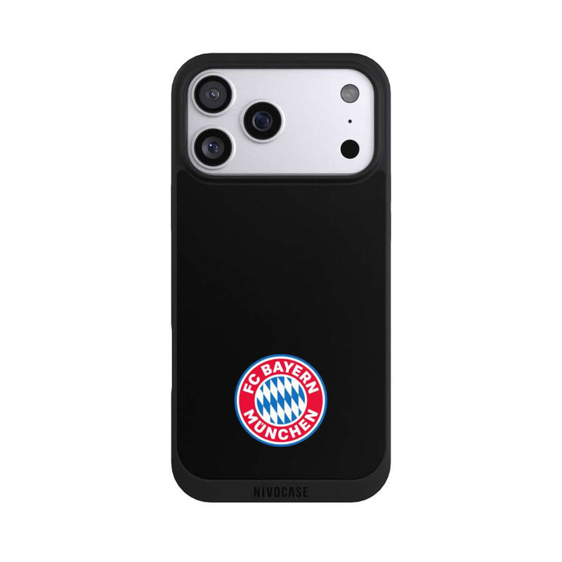 iPhone 17 Pro Max NIVOpure Logo FCB Classique Petit - Coloré sur Fond Noir