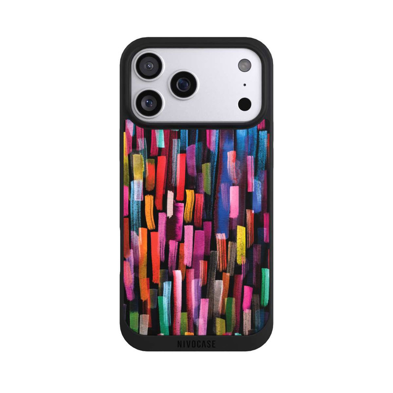 iPhone 17 Pro Max NIVOpure Coups De Pinceaux Colorés Noir