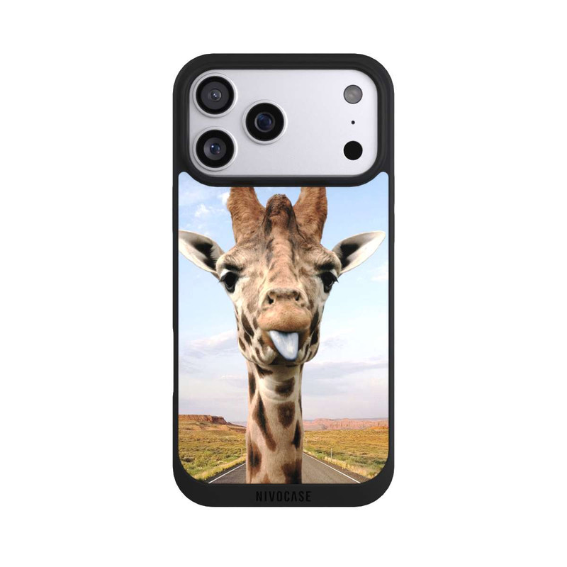 iPhone 17 Pro Max NIVOpure Giraffe auf der Straße
