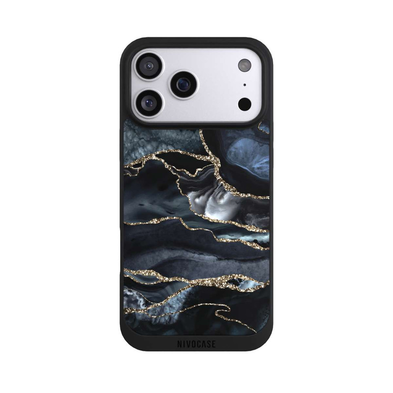 iPhone 17 Pro Max NIVOpure Dark Marble Gold Glitter Look