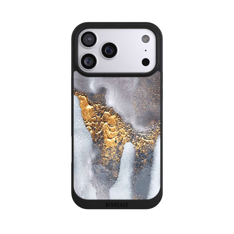 iPhone 17 Pro Max NIVOpure Beton-Gold-Glitzerlook