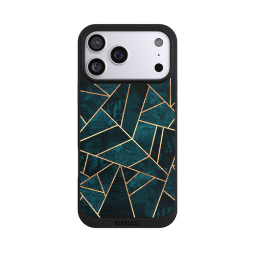 Apple iPhone 17 Pro Max NIVOpure Tief Blaugrün Stein Gold Druck