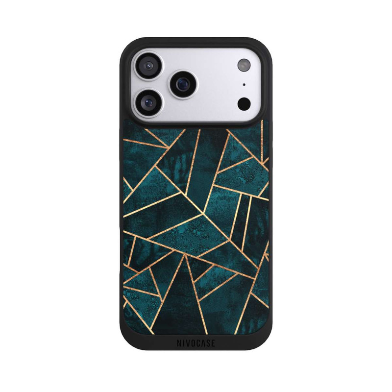 iPhone 17 Pro Max NIVOpure Tief Blaugrün Stein Gold Druck