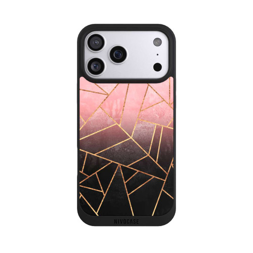 Apple iPhone 17 Pro Max NIVOpure Pinker und Schwarzer Stein Gold Druck