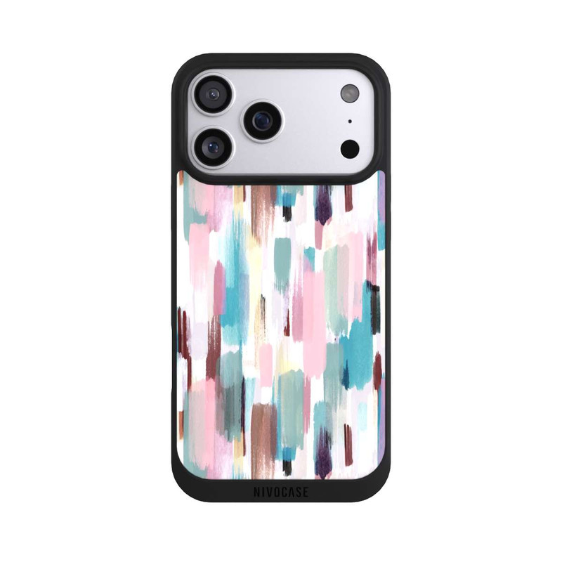 iPhone 17 Pro Max NIVOpure Coups de pinceau abstraits Nuances pastel