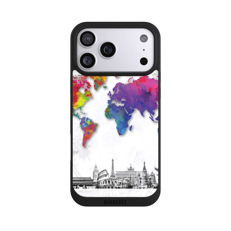 iPhone 17 Pro Max NIVOpure Carte du monde avec l'horizon