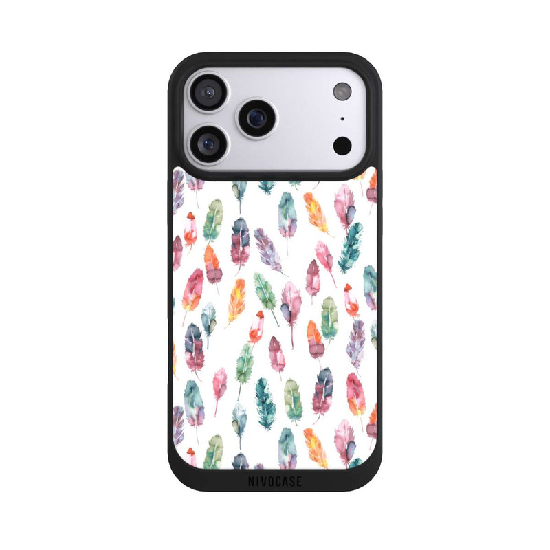 iPhone 17 Pro Max NIVOpure Aquarellfedern Boho