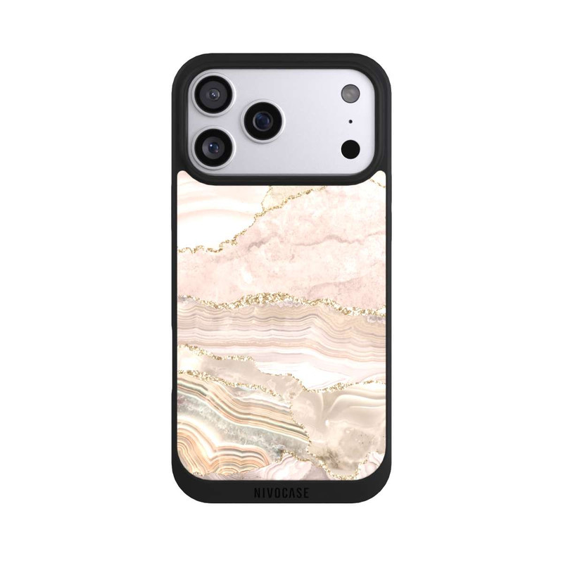 iPhone 17 Pro Max NIVOpure Marmor rosa-goldene Streifen