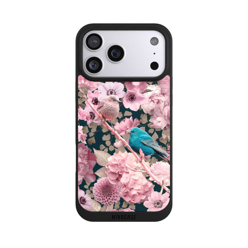iPhone 17 Pro Max NIVOpure Spatzen im rosa Blumenmuster
