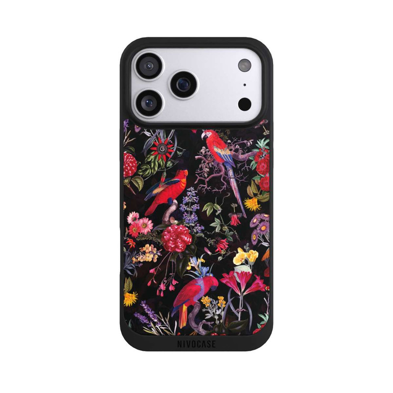 iPhone 17 Pro Max NIVOpure Fleurs sombres et perroquets