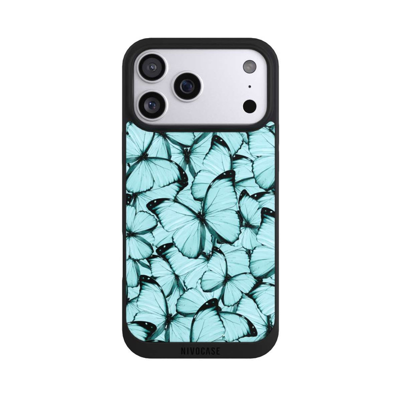 iPhone 17 Pro Max NIVOpure Teal Schmetterlinge