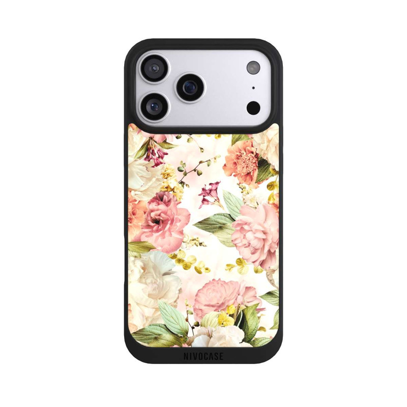 iPhone 17 Pro Max NIVOpure Blumenrahmen Pfingstrosen Beige
