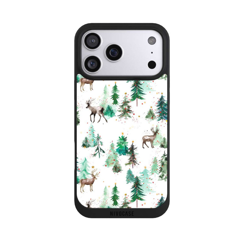 iPhone 17 Pro Max NIVOpure Cerfs et arbres de Noël d'hiver