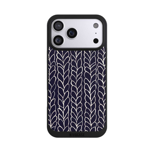 Apple iPhone 17 Pro Max NIVOpure Wool Braids Drawings Navy