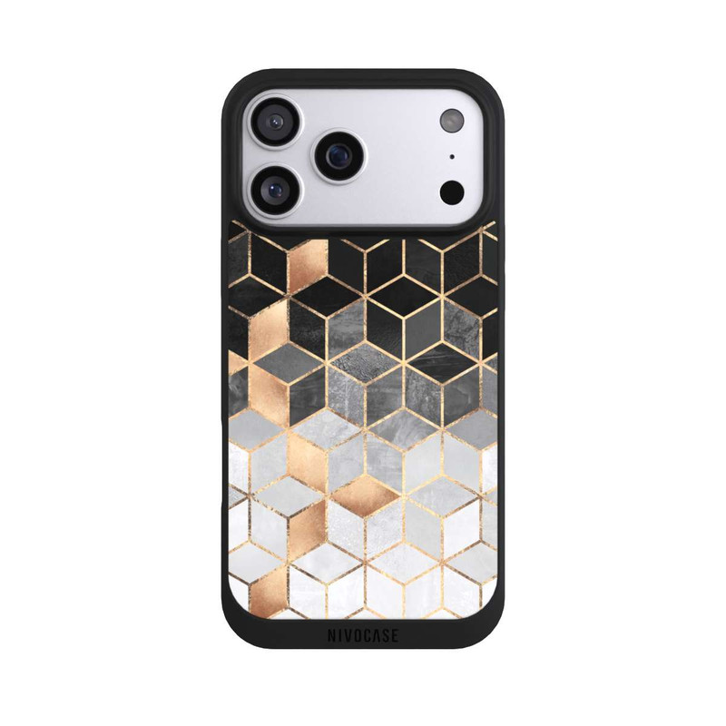 iPhone 17 Pro Max NIVOpure Würfel dunkel und gold