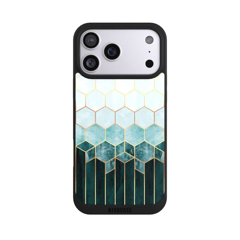 iPhone 17 Pro Max NIVOpure Blaugrüne Sechsecke