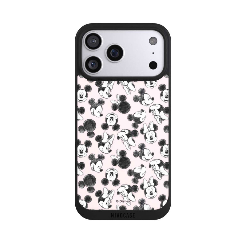 iPhone 17 Pro Max NIVOpure Minnie & Mickey aux multiples visages rose